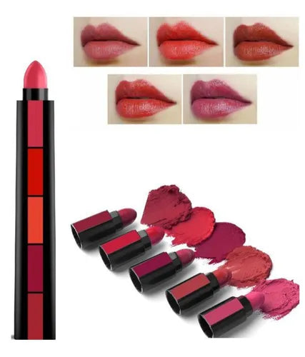 5 in 1 Lipstick Matte lipsticks Waterproof |