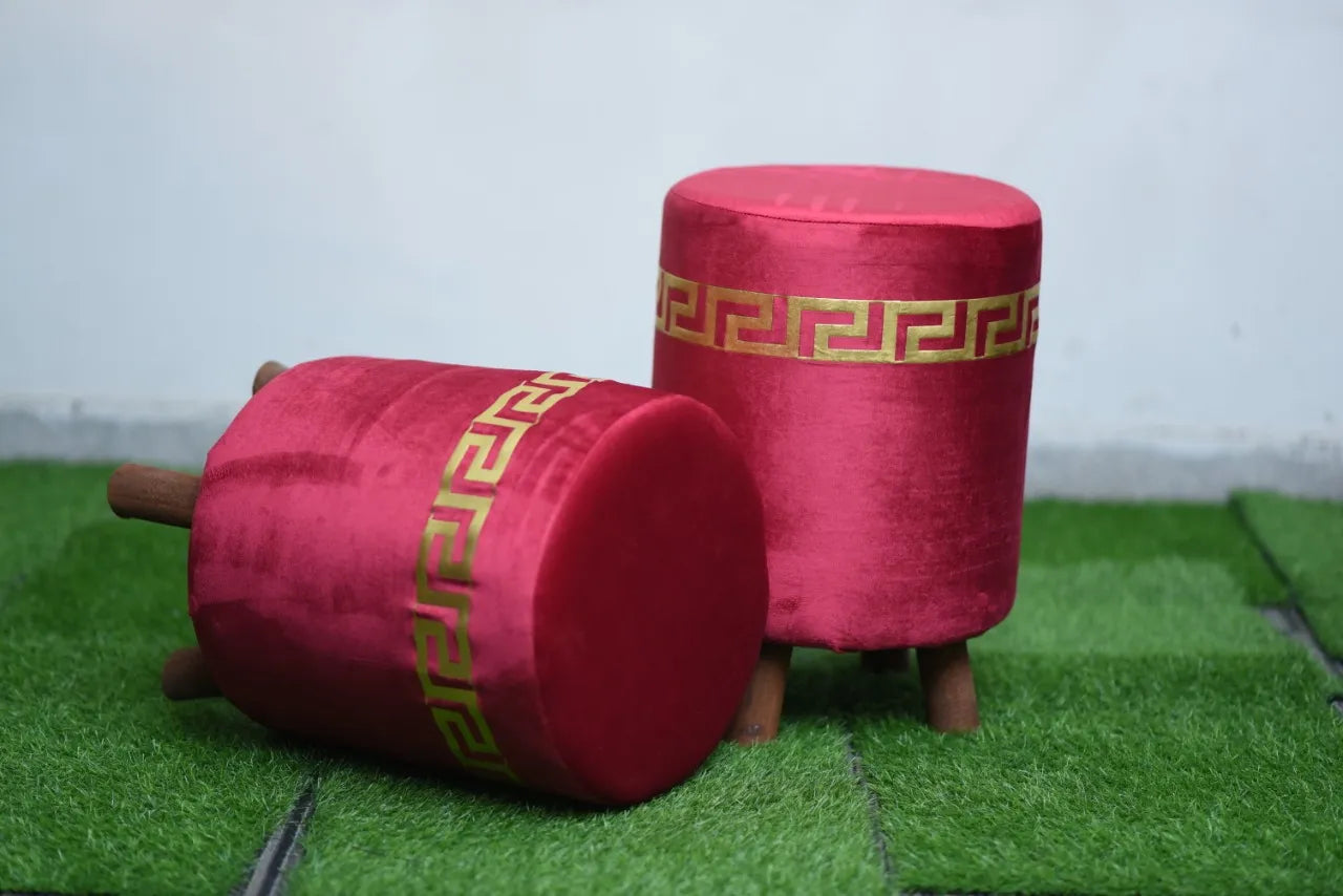 Ottoman Printed Velvet Home Furniture Stool