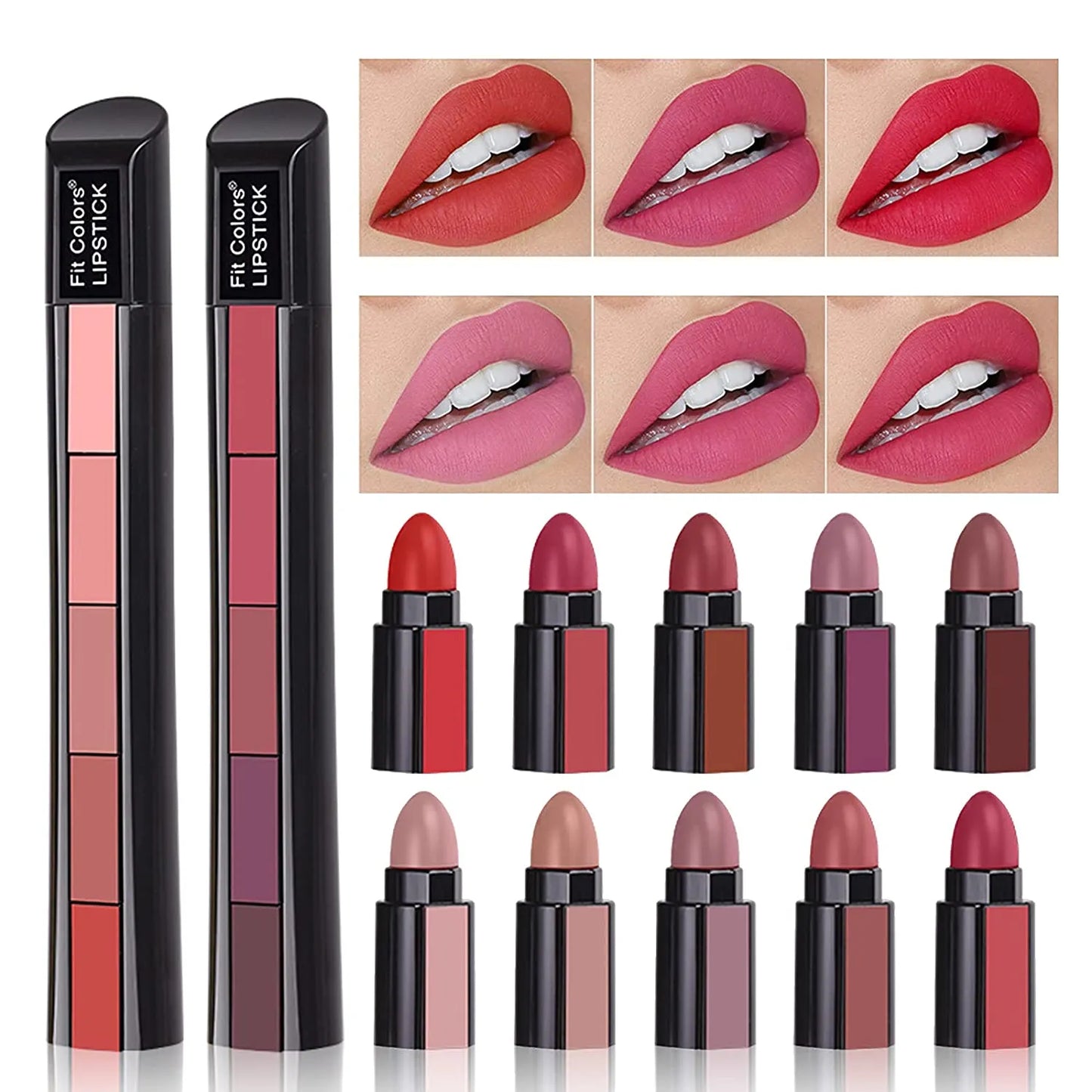 5 in 1 Lipstick Matte lipsticks Waterproof |