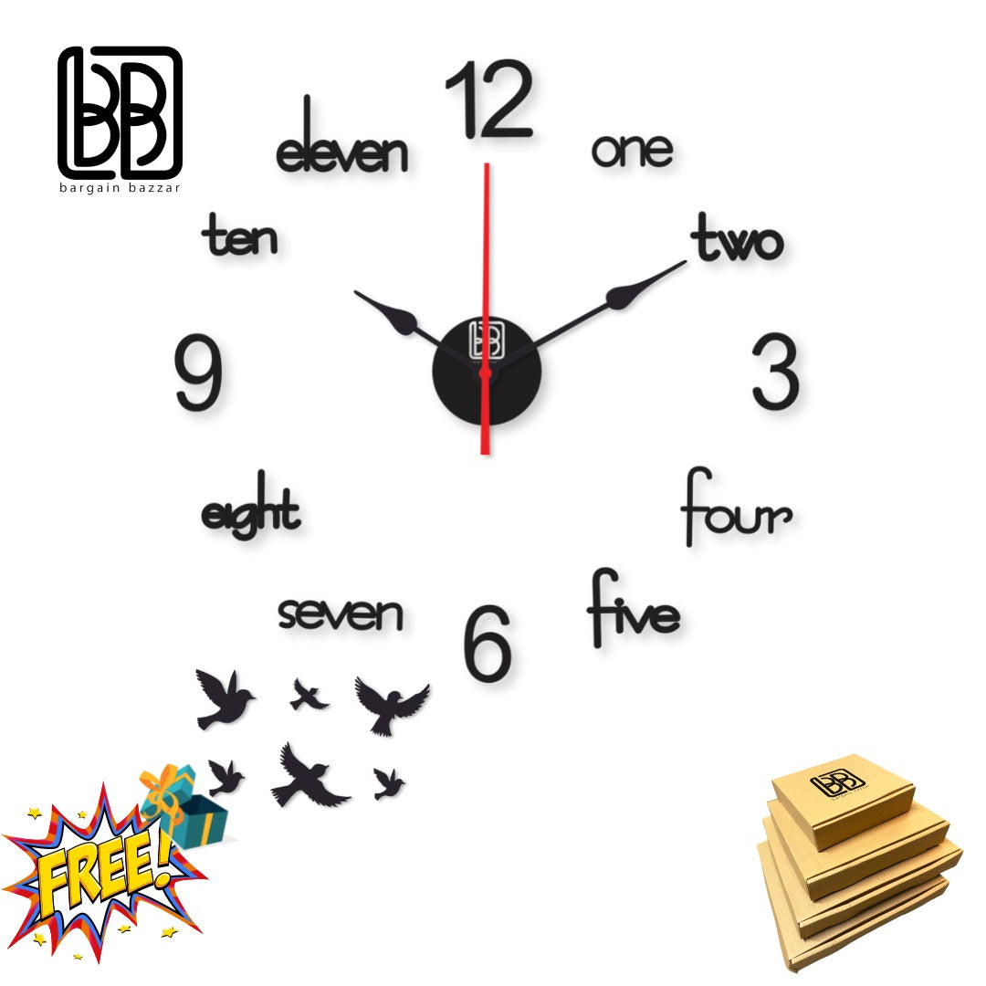 Sweet Home Wooden Clock