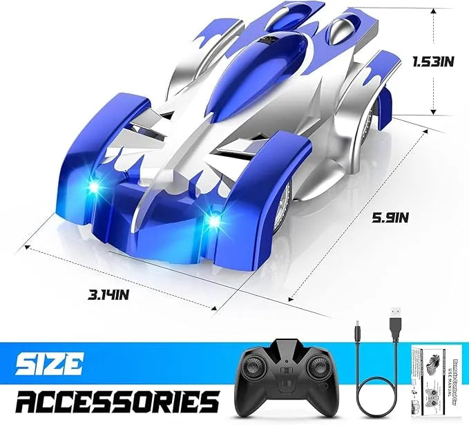 Wall Climbing Remote Control Car, 360° Rotating Dual Mode RC Stunt Car, Toys for 3 Year and up Old Boy, Rechargeable Toy Car with Headlight,