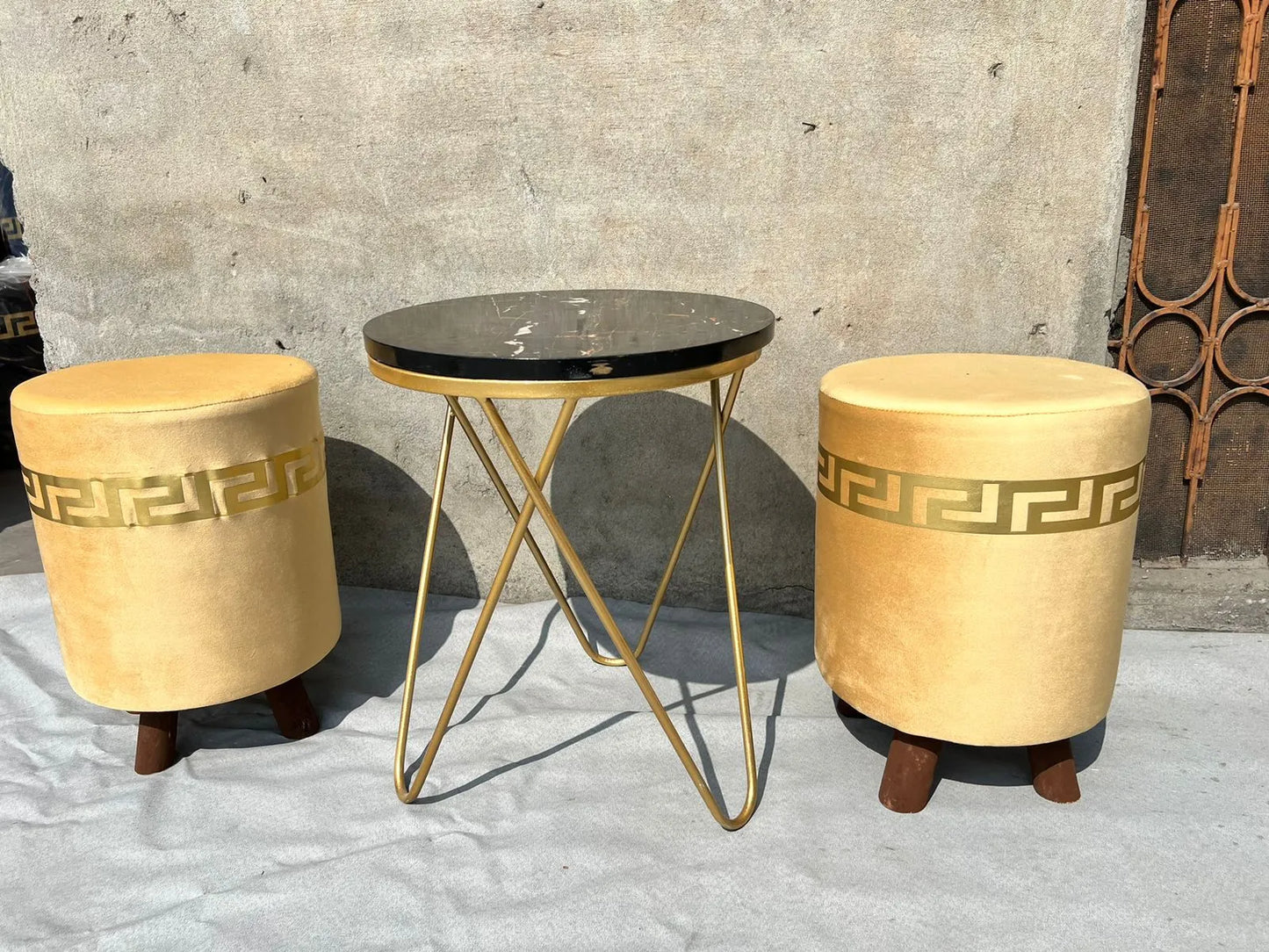 Ottoman Printed Velvet Home Furniture Stool