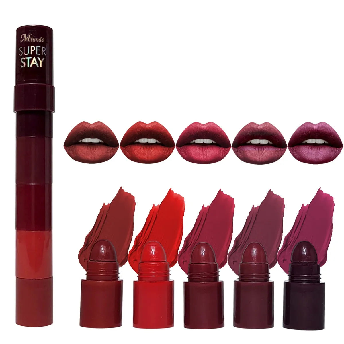 5 in 1 Lipstick Matte lipsticks Waterproof |