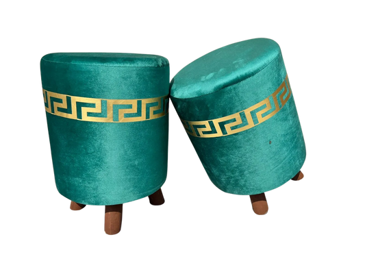 Ottoman Printed Velvet Home Furniture Stool