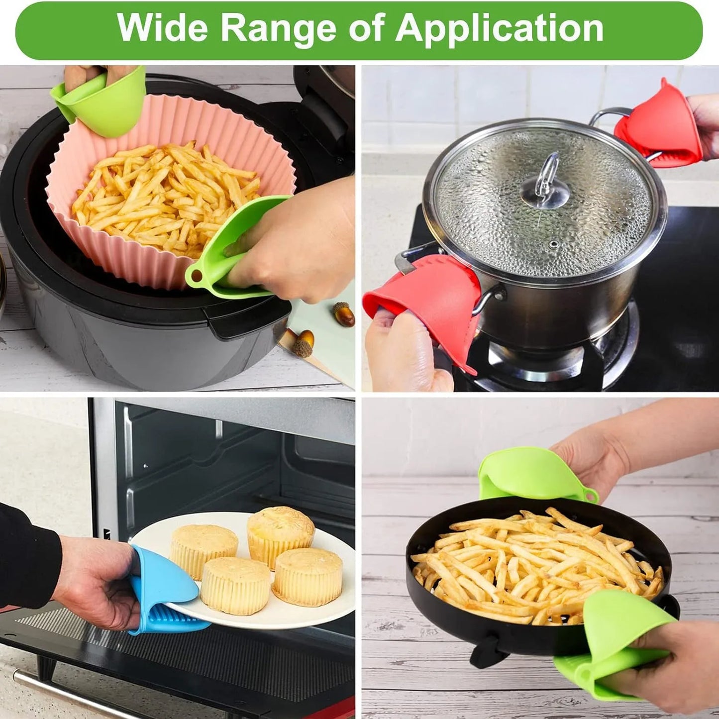 Safety Grip Silicone Oven Mitts