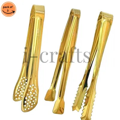 1/3 pcs Golden Color Food Serves Tong