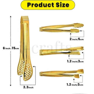 1/3 pcs Golden Color Food Serves Tong