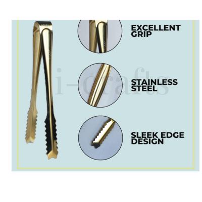 1/3 pcs Golden Color Food Serves Tong