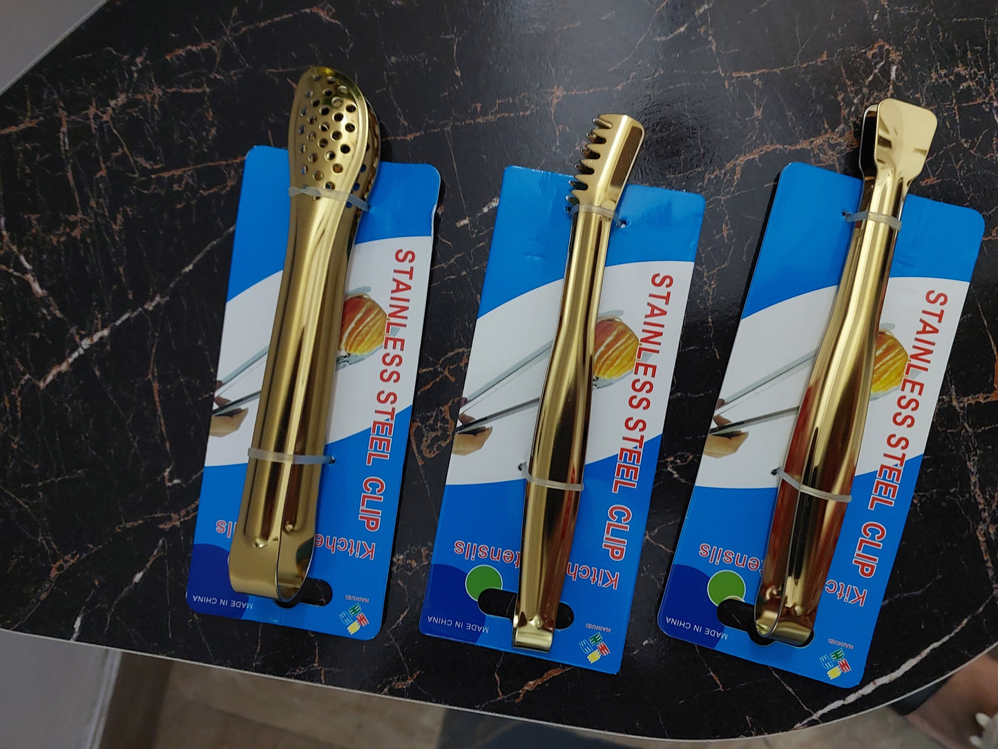 1/3 pcs Golden Color Food Serves Tong